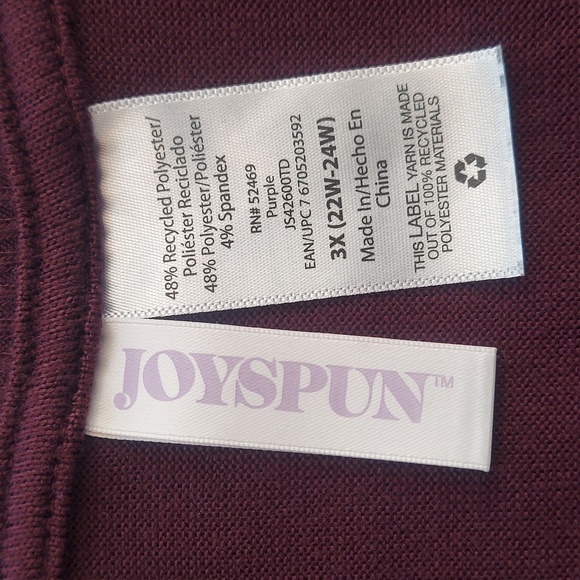 โขโ๏ธ Joyspun Soft Ribbed Stretchy Burgundy Crew Neck Sweater, Like New - Picture 4 of 6